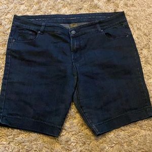 Norma Kamali Blue Denim Bermuda Shorts Sz 16